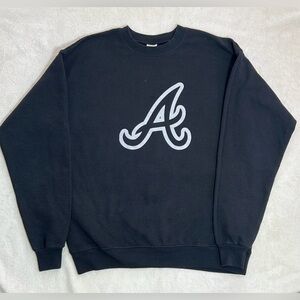 Hanes EcoSmart Atlanta Braves Black Sweatshirt Size M MLB Baseball
